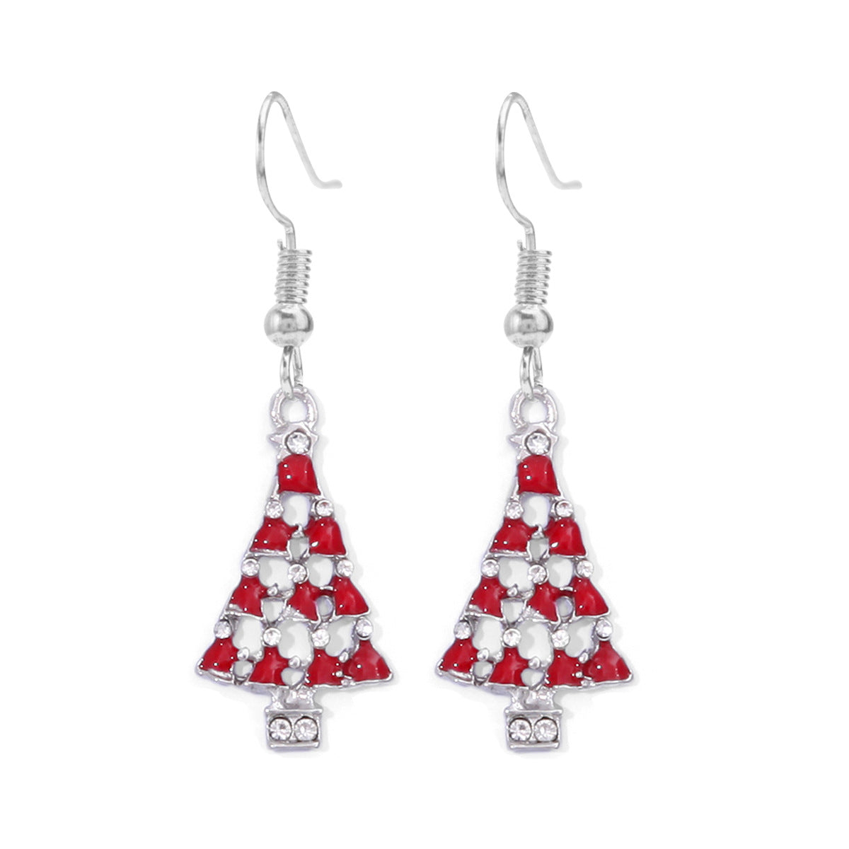 Wholesale Christmas Series Fashion Alloy Christmas Tree Old Man Bell Elk Candy Cane Earrings